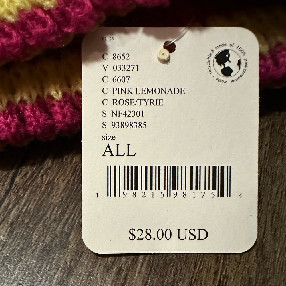 Free People Movement Stripe It Up Cool Down Beanie in Pink Lemonade. NWT - Picture 9 of 12